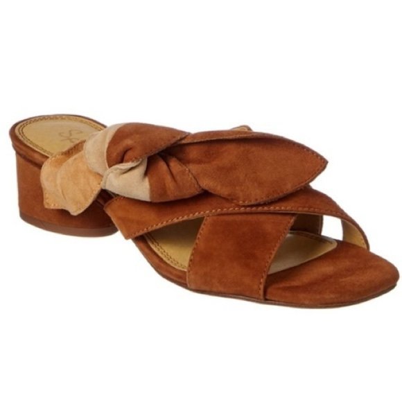 Splendid Shoes - Splendid Women’s Cognac Bow Knot Slip-on Sandals Size 7.5 Suede